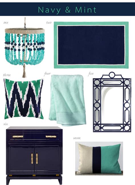 wayfair navy and mint decor.